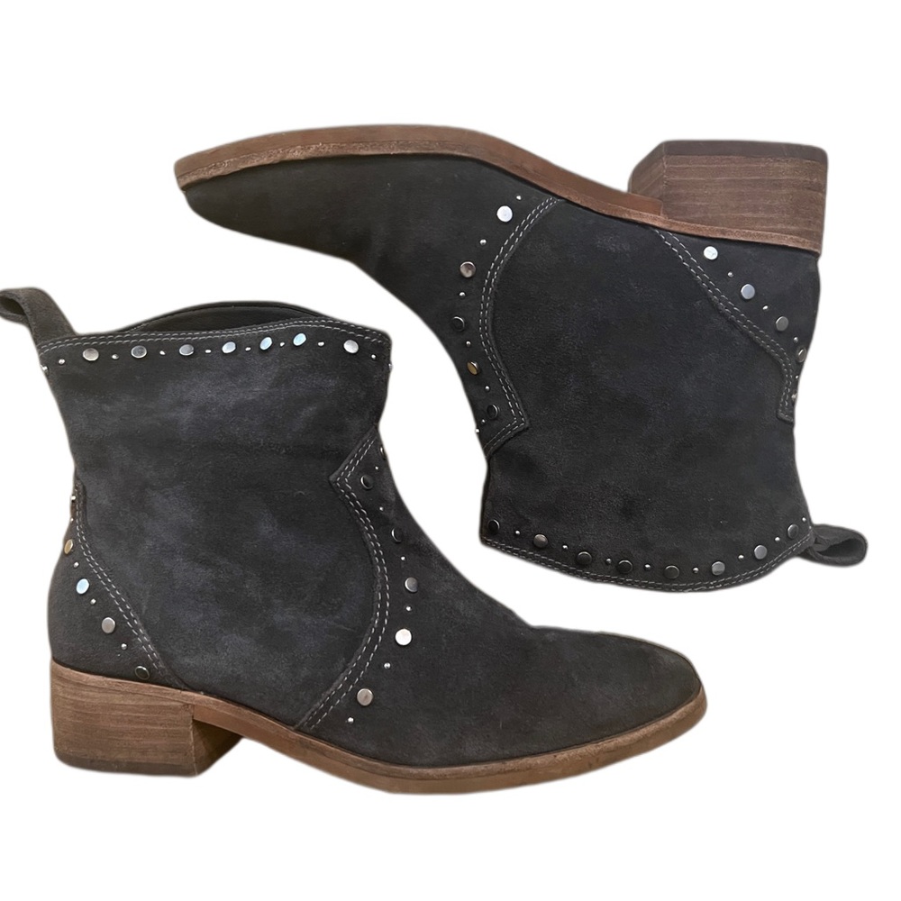 Dolce Vita Grey Suede Studded Ankle Booties